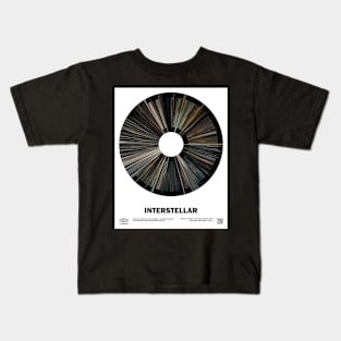 minimal_Interstellar Warp Barcode Movie Kids T-Shirt